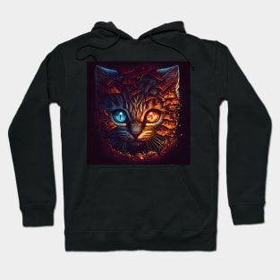 A graceful and fascinating cat with red and blue eyes. Hoodie